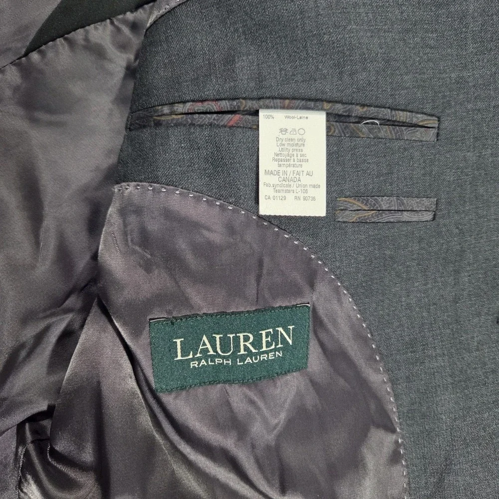 Ralph Lauren Blazer Mens 46R Wool Union Mde Teamsters Sport Coat Suit Jacket VTG